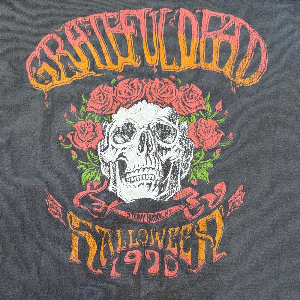 Grateful Dead womens Black Halloween Crop top Tee - Picture 7 of 7